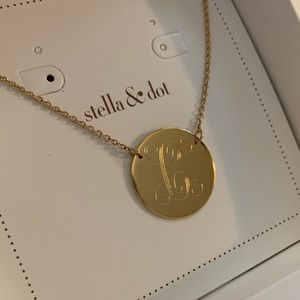 “C” Engraved Gold Necklace